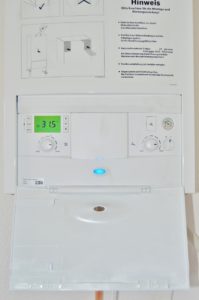a close-up of a tankless water heater