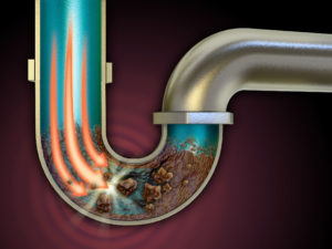 illustration of a blockage in a San Antonio sewer line