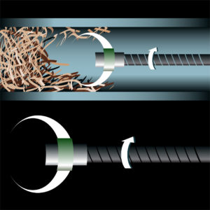 graphic of a drain pipe being cleared