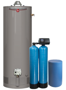 cutout of a water heater and plumbing systems