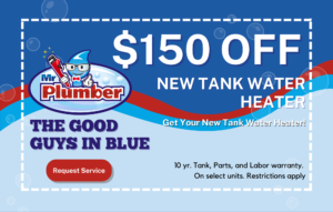 $150 off new tank water heater coupon