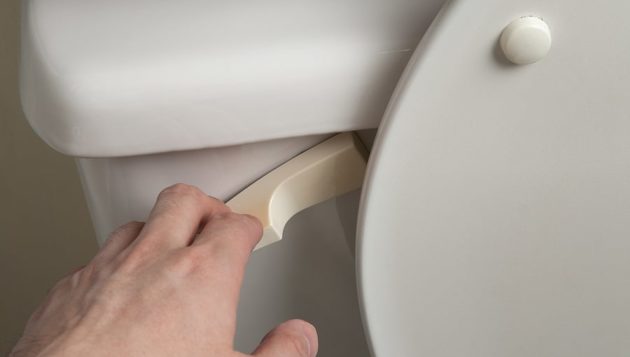 A toilet being flushed in a San Antonio home